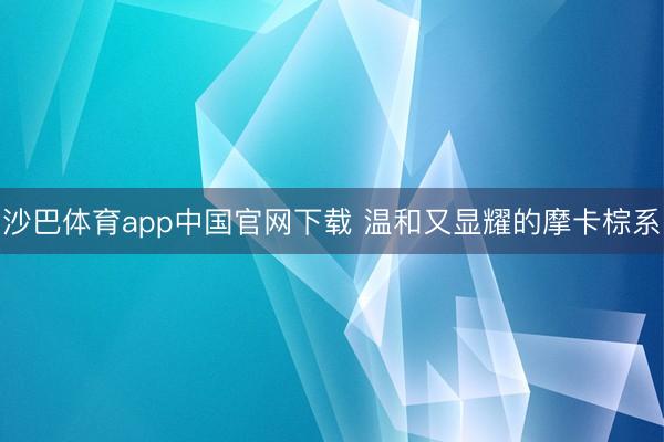 沙巴体育app中国官网下载 温和又显耀的摩卡棕系