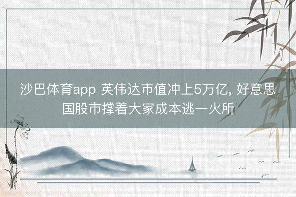 沙巴体育app 英伟达市值冲上5万亿， 好意思国股市撑着大家成本逃一火所