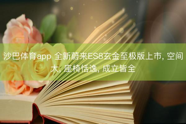 沙巴体育app 全新蔚来ES8玄金至极版上市， 空间大， 座椅恬逸， 成立皆全