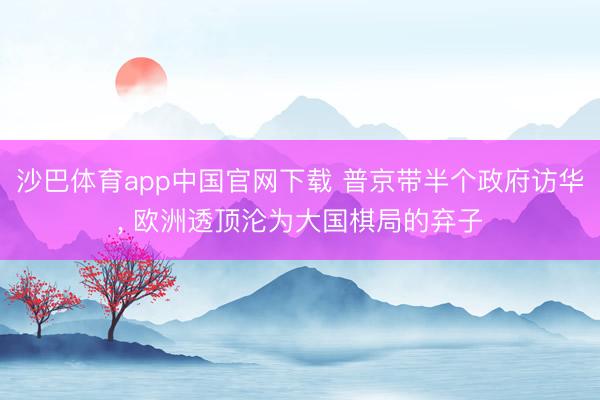 沙巴体育app中国官网下载 普京带半个政府访华, 欧洲透顶沦为大国棋局的弃子