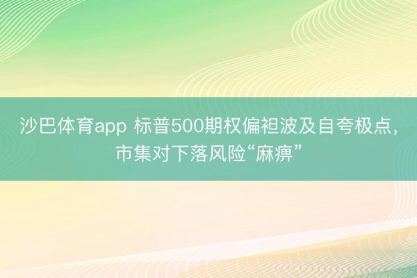 沙巴体育app 标普500期权偏袒波及自夸极点，市集对下落风险“麻痹”