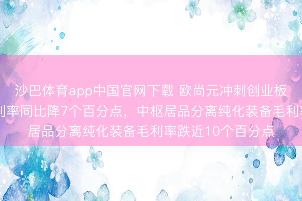 沙巴体育app中国官网下载 欧尚元冲刺创业板上市:2025年毛利率同比降7个百分点,中枢居品分离纯化装备毛利率跌近10个百分点